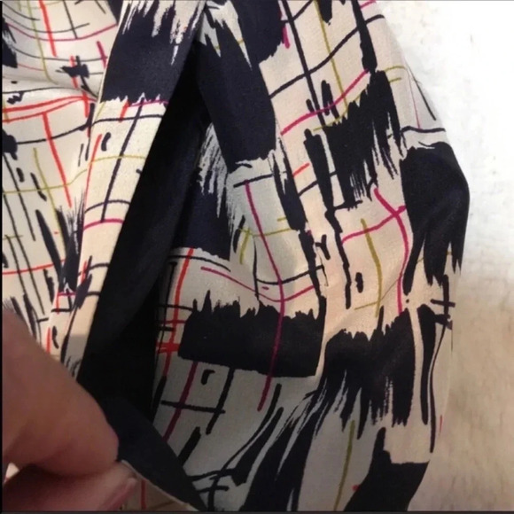 Anthropologie Burlapp Blurred Geo Shapes Silk Dress Size 2 - Picture 4 of 9